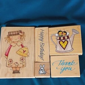 SET OF 5 RUBBER STAMPS